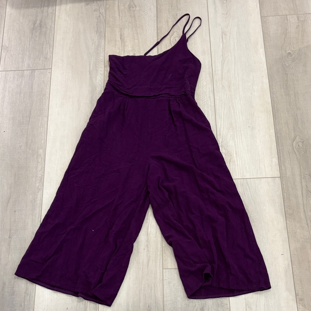 Anrabess Chic Plum One Shoulder Jumpsuit